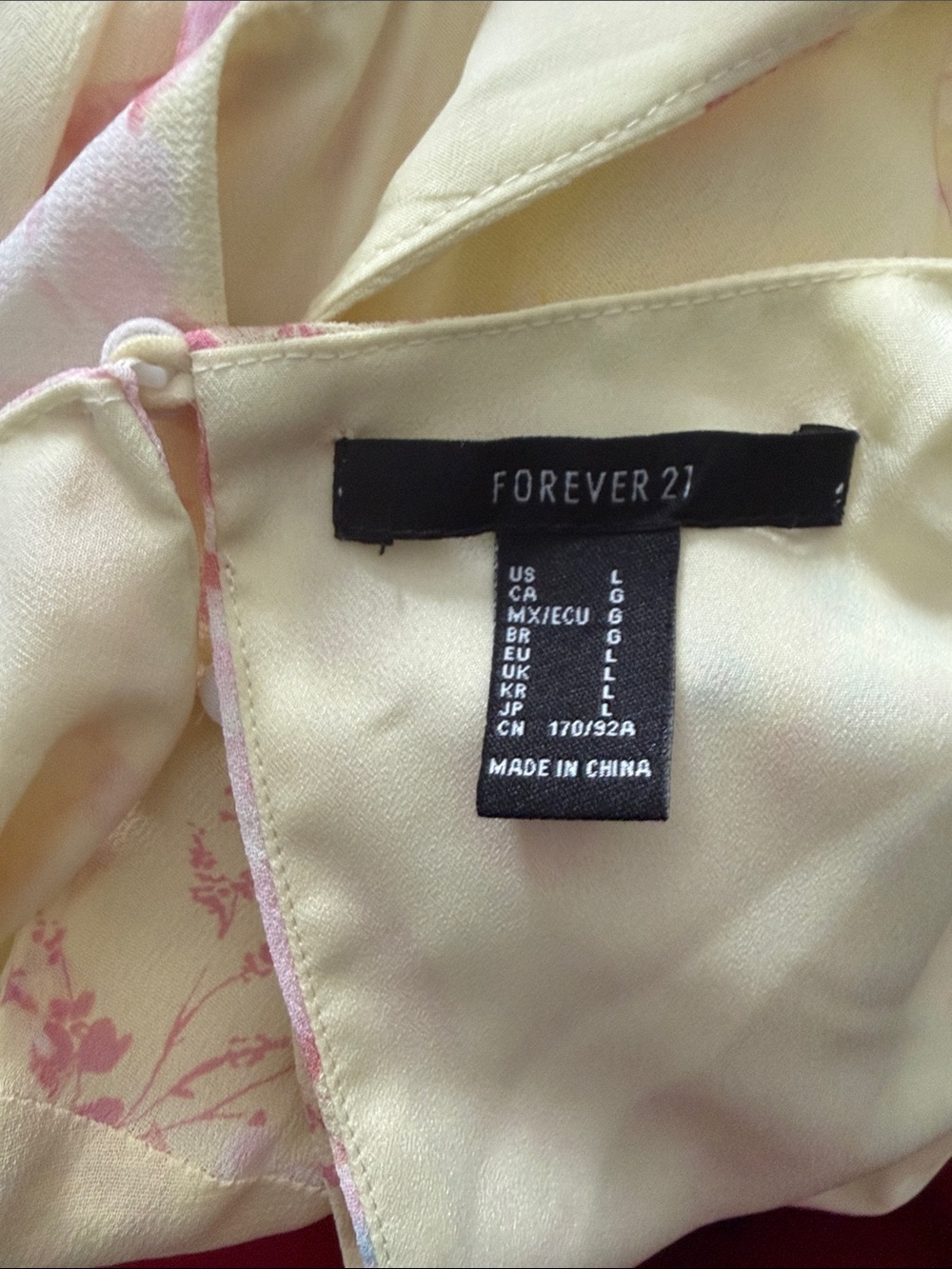 Forever 21 Pale Yellow Floral Maxi Dress with Pink Accents - Picture 5 of 5